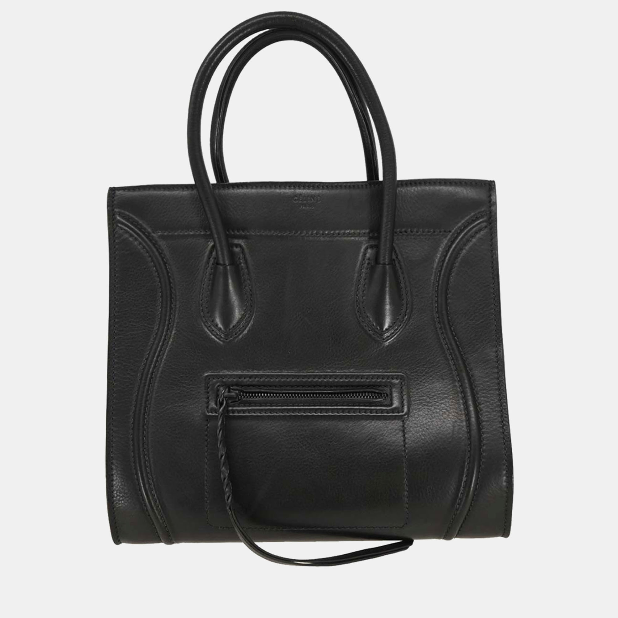 

Celine Black Calfskin Phantom Luggage Tote Bag
