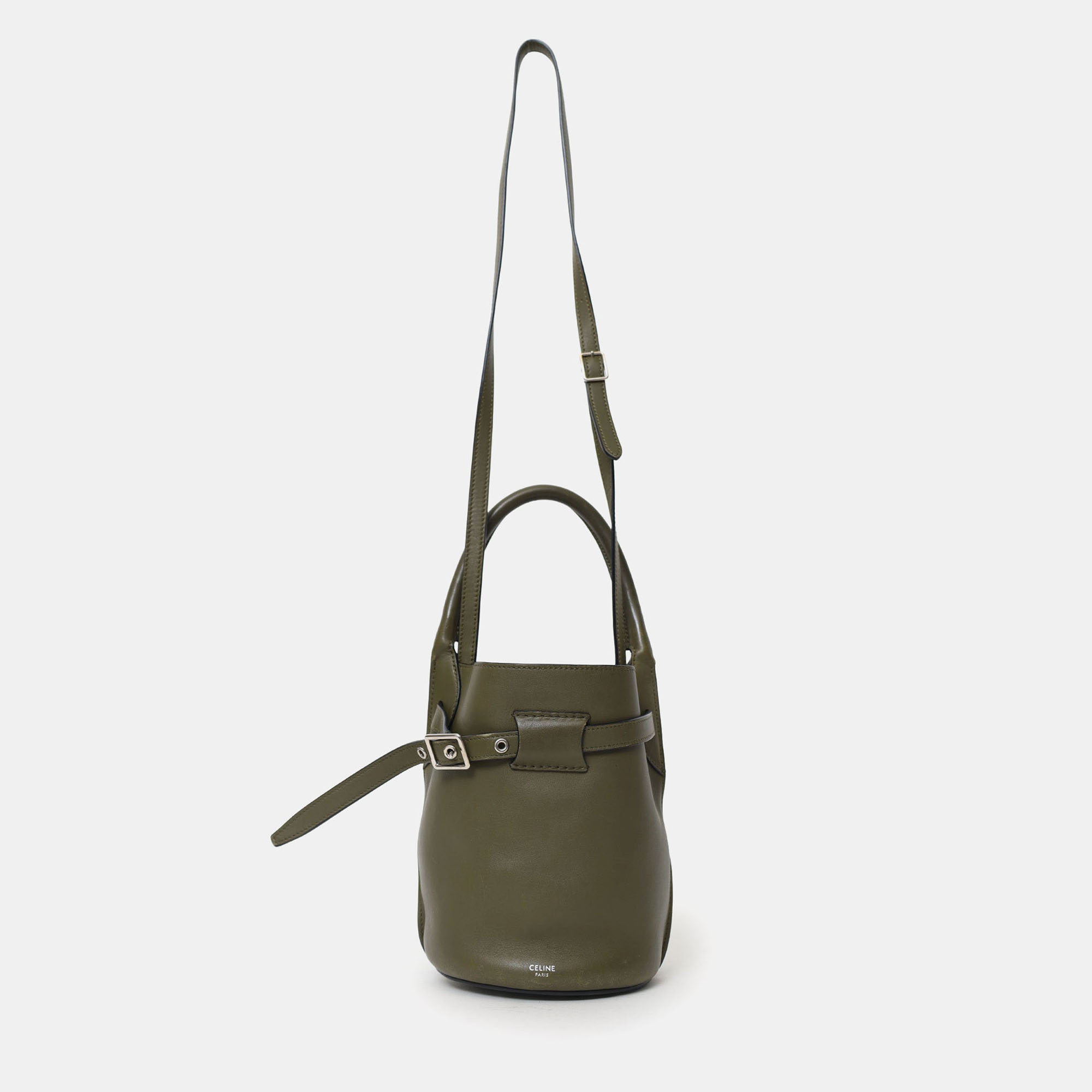 

Celine Green Leather Nano Big Bucket Bag With Strap