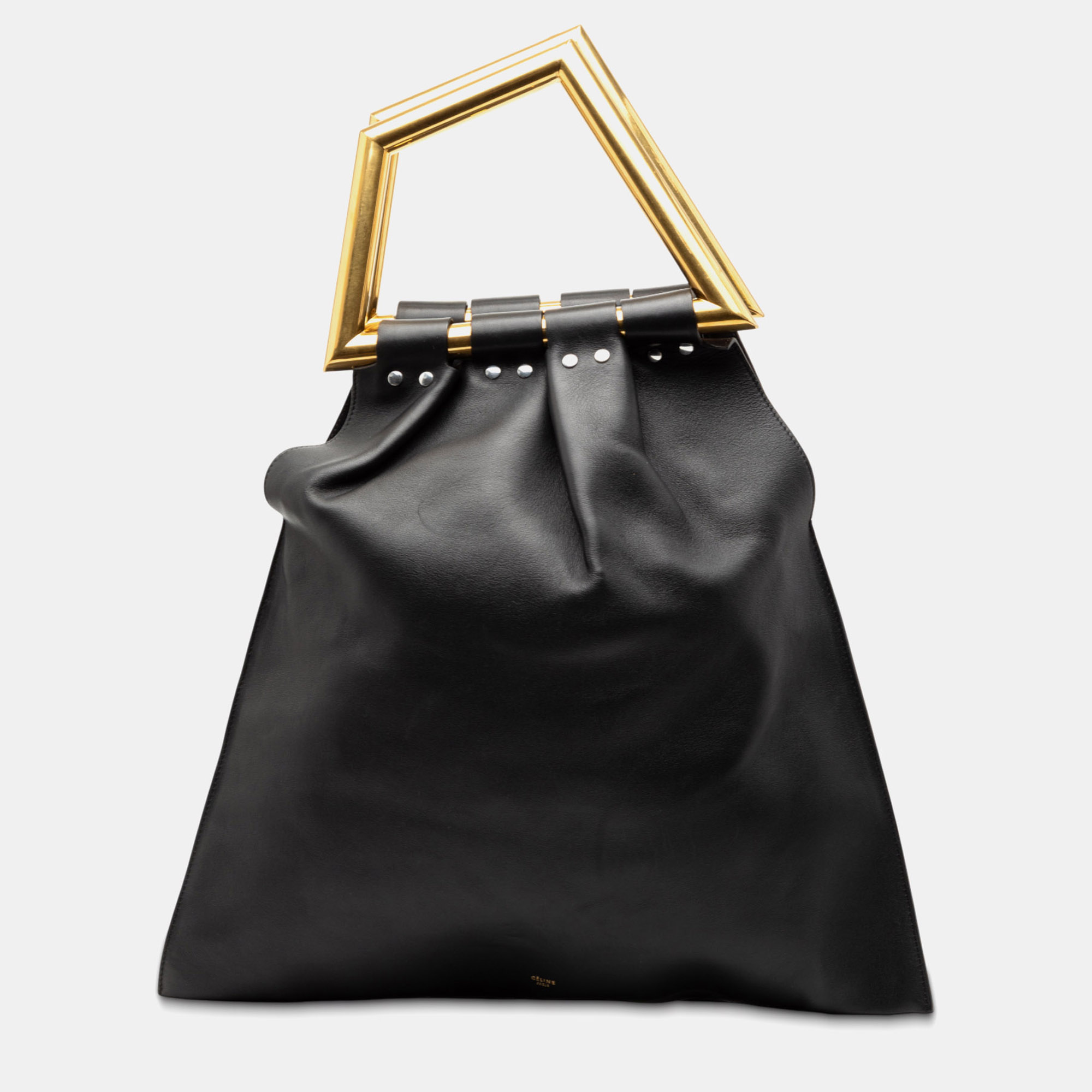 

Celine Black Leather Open Triangle Sac Handbag