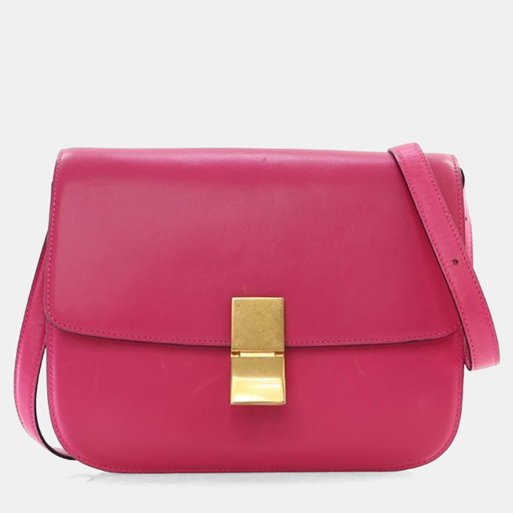 

Celine Medium Smooth Calfskin Box Bag, Pink