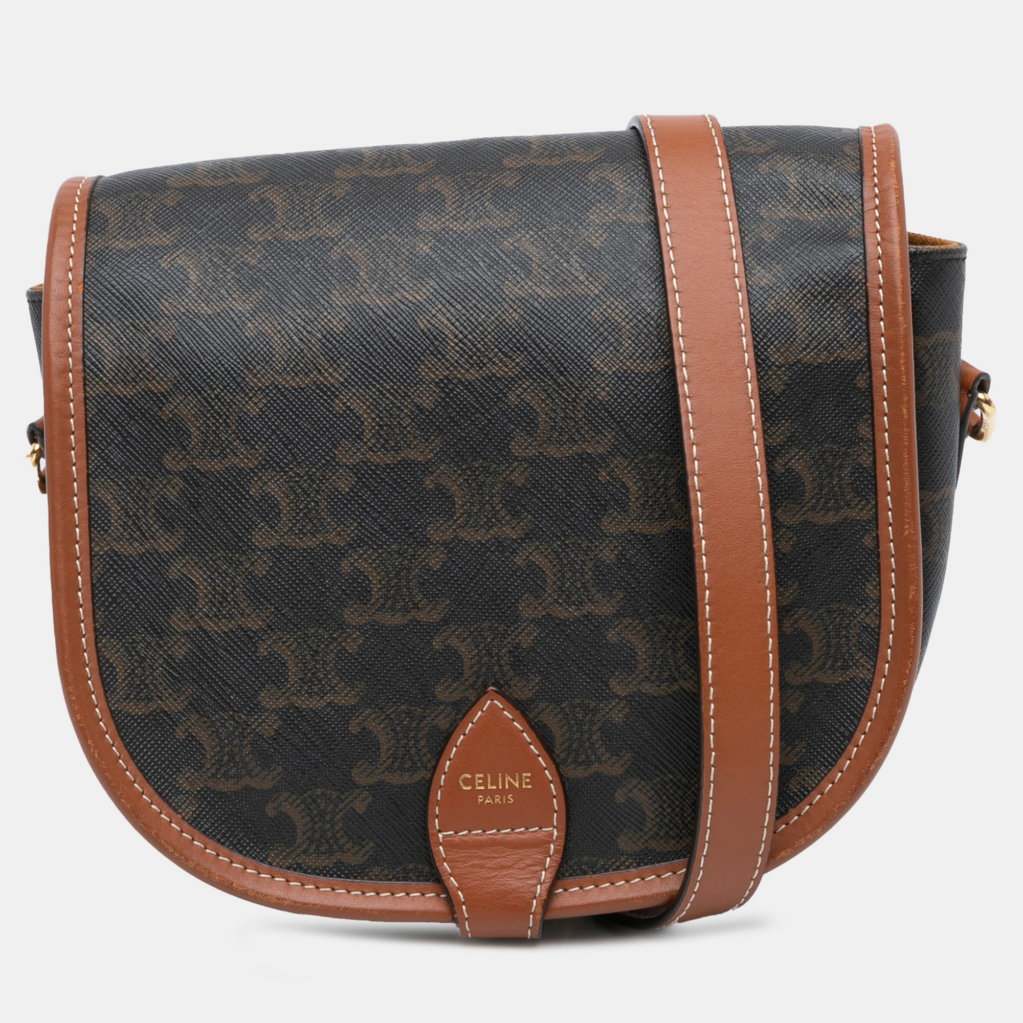 

Celine Brown Medium Triomphe Coated Canvas Folco Crossbody