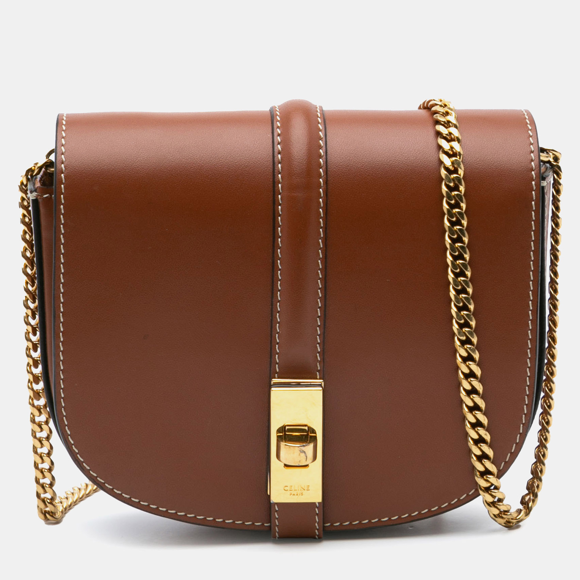 

Celine Brown Small Leather Besace 16 Wallet On Chain