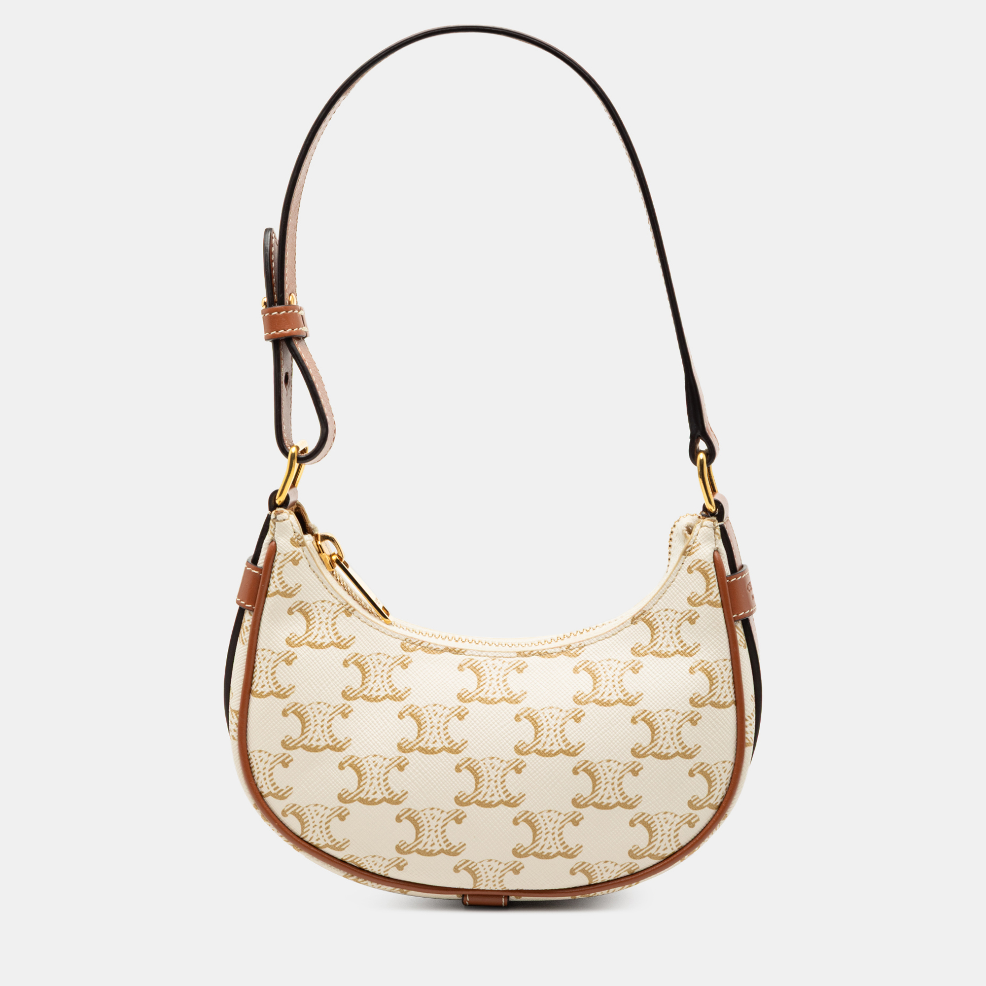 

Celine White Mini Triomphe Coated Canvas Ava Shoulder Bag
