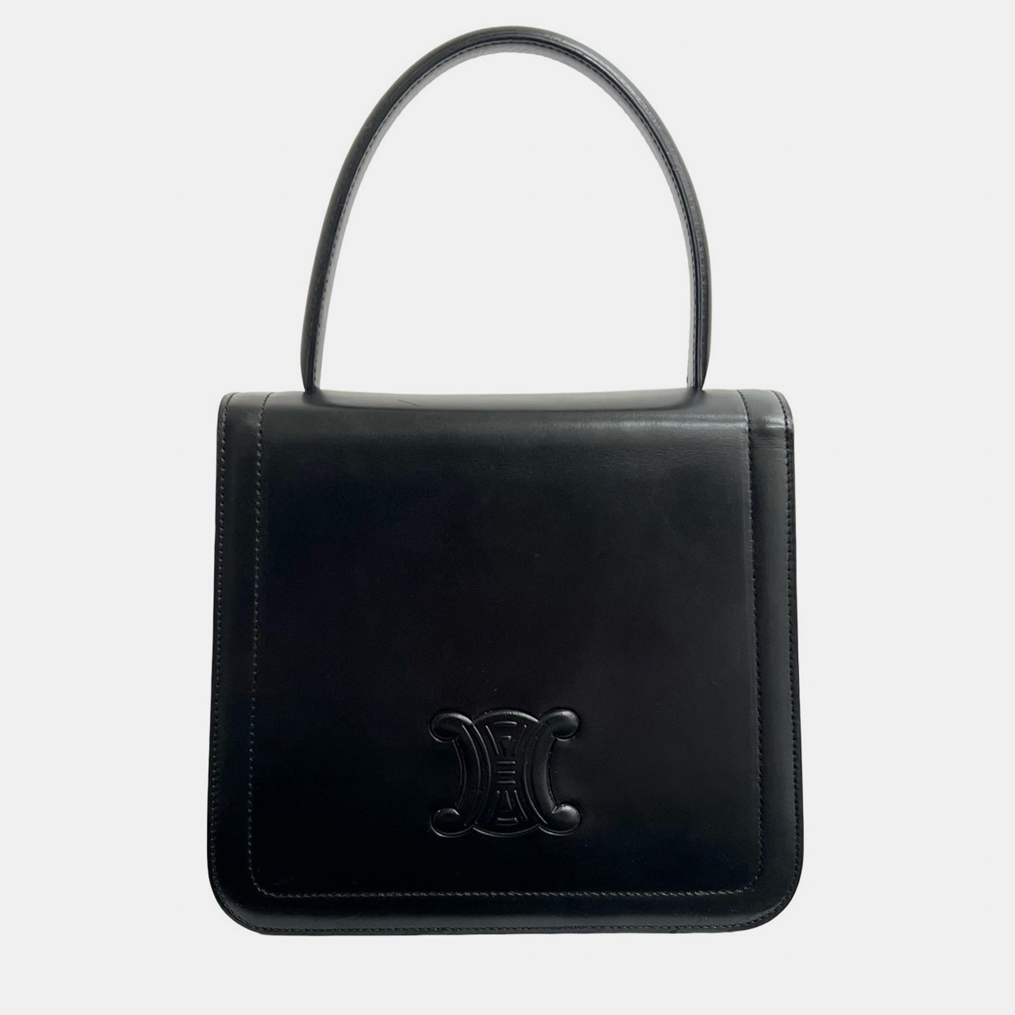 

Celine Black Calfskin Triomphe Top Handle Bag