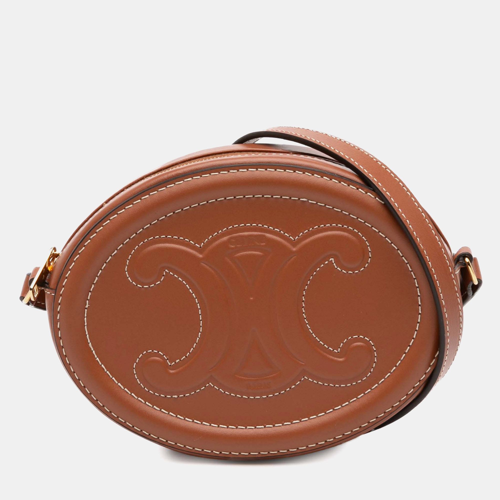 

Celine Brown Small Calfskin Cuir Triomphe Oval Crossbody