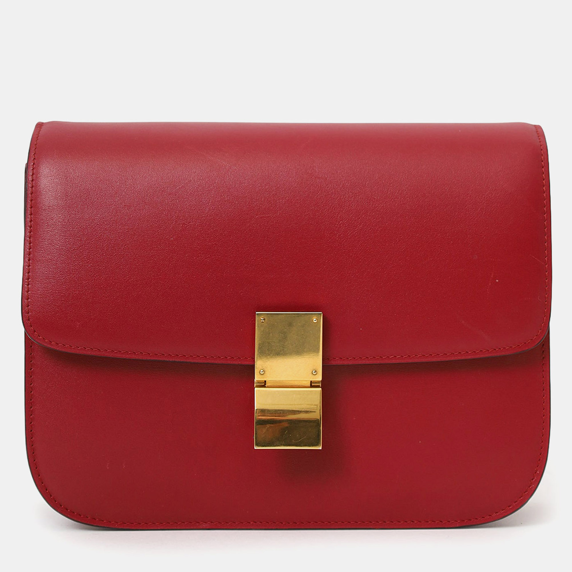 

Celine Red Leather Medium Box Bag