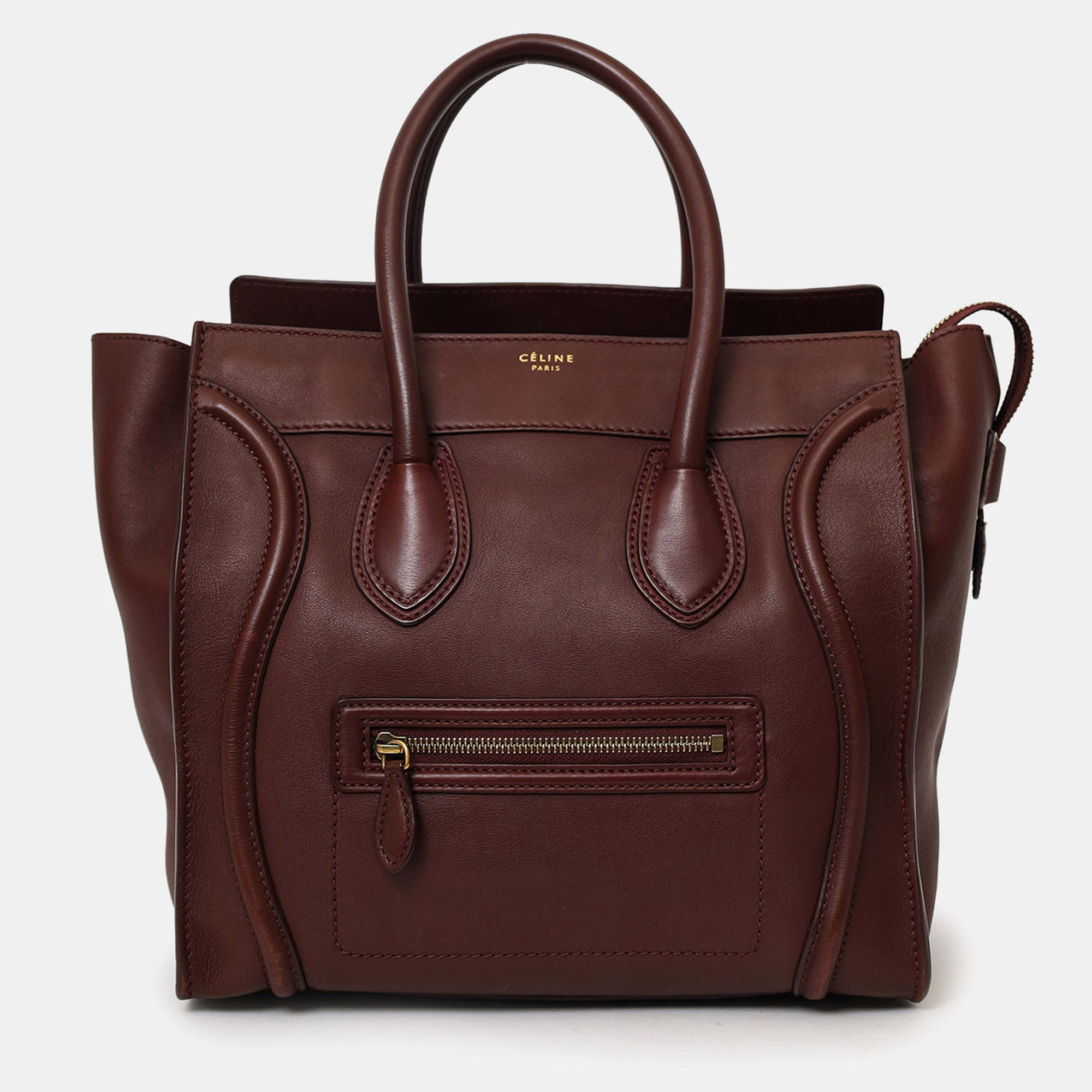 

Celine Burgundy Smooth Calfskin Mini Luggage Tote