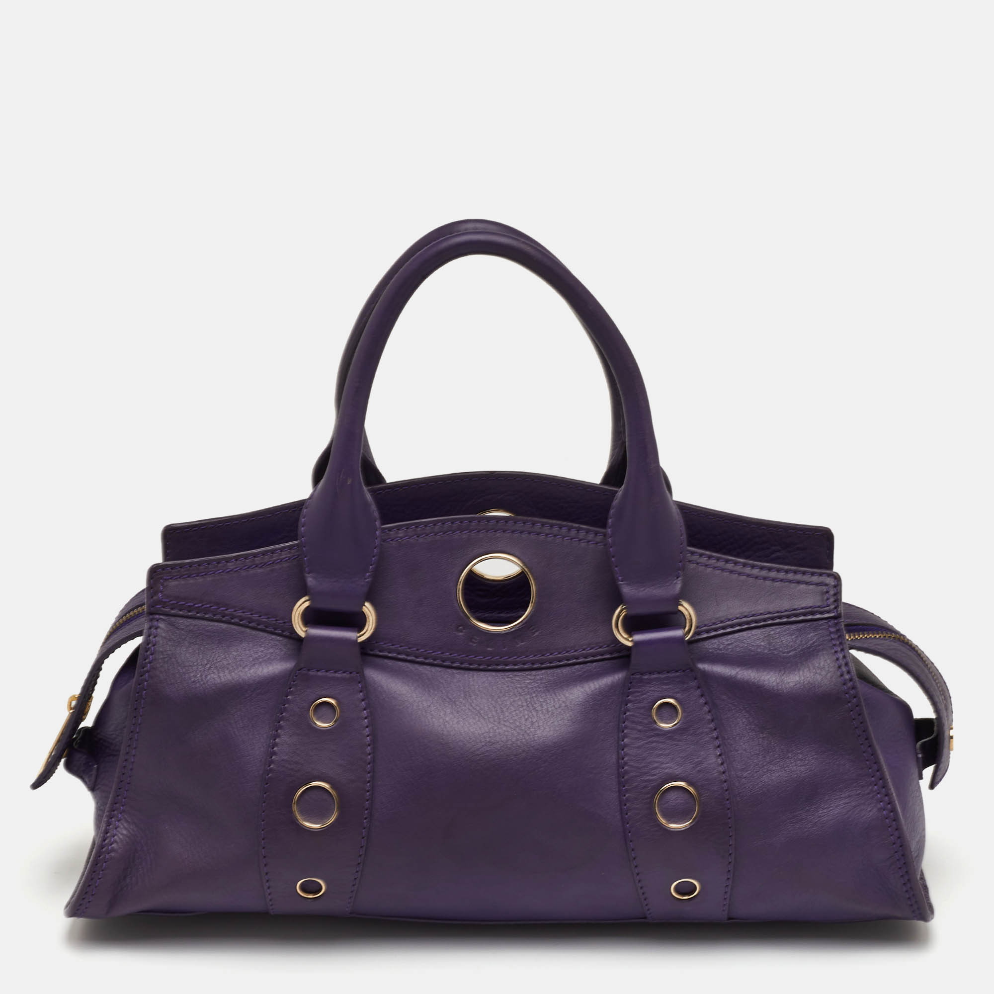

Celine Vintage Purple Leather Satchel