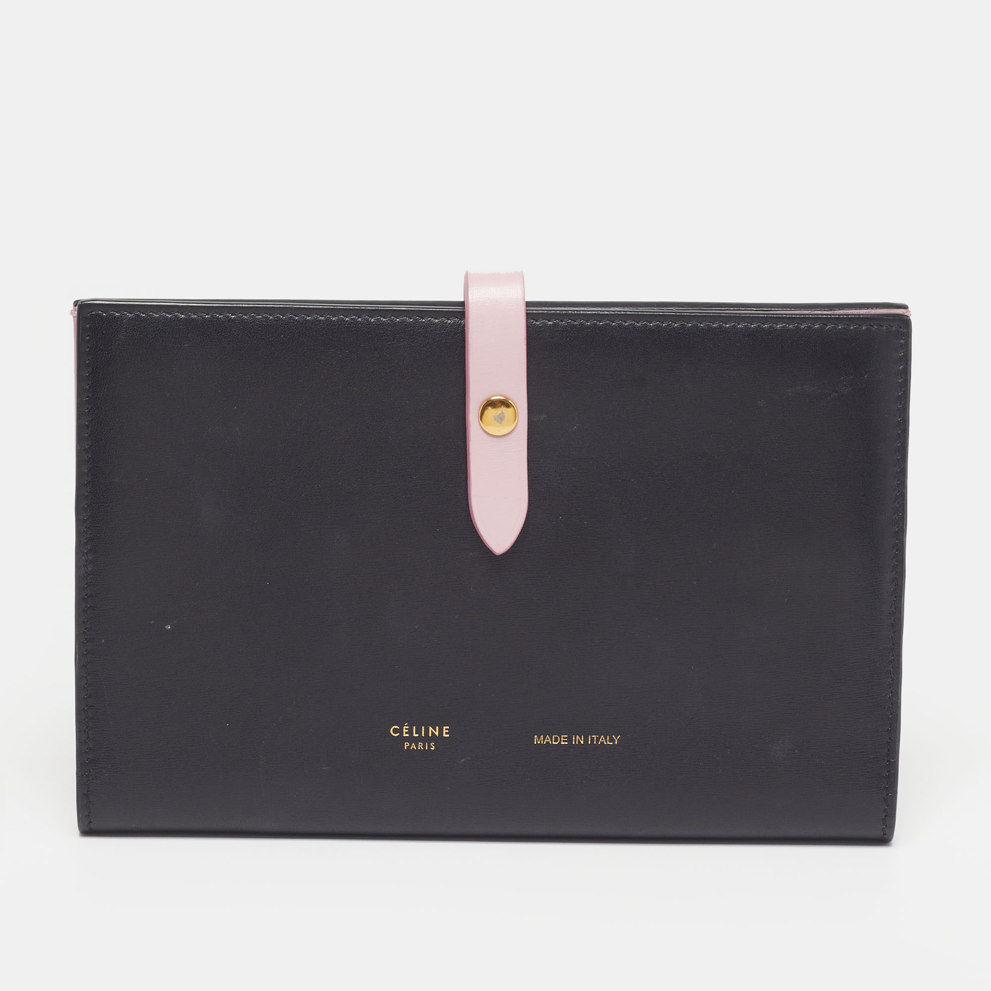 

Celine Multifunction Large Black/Pink Leather Strap Wallet