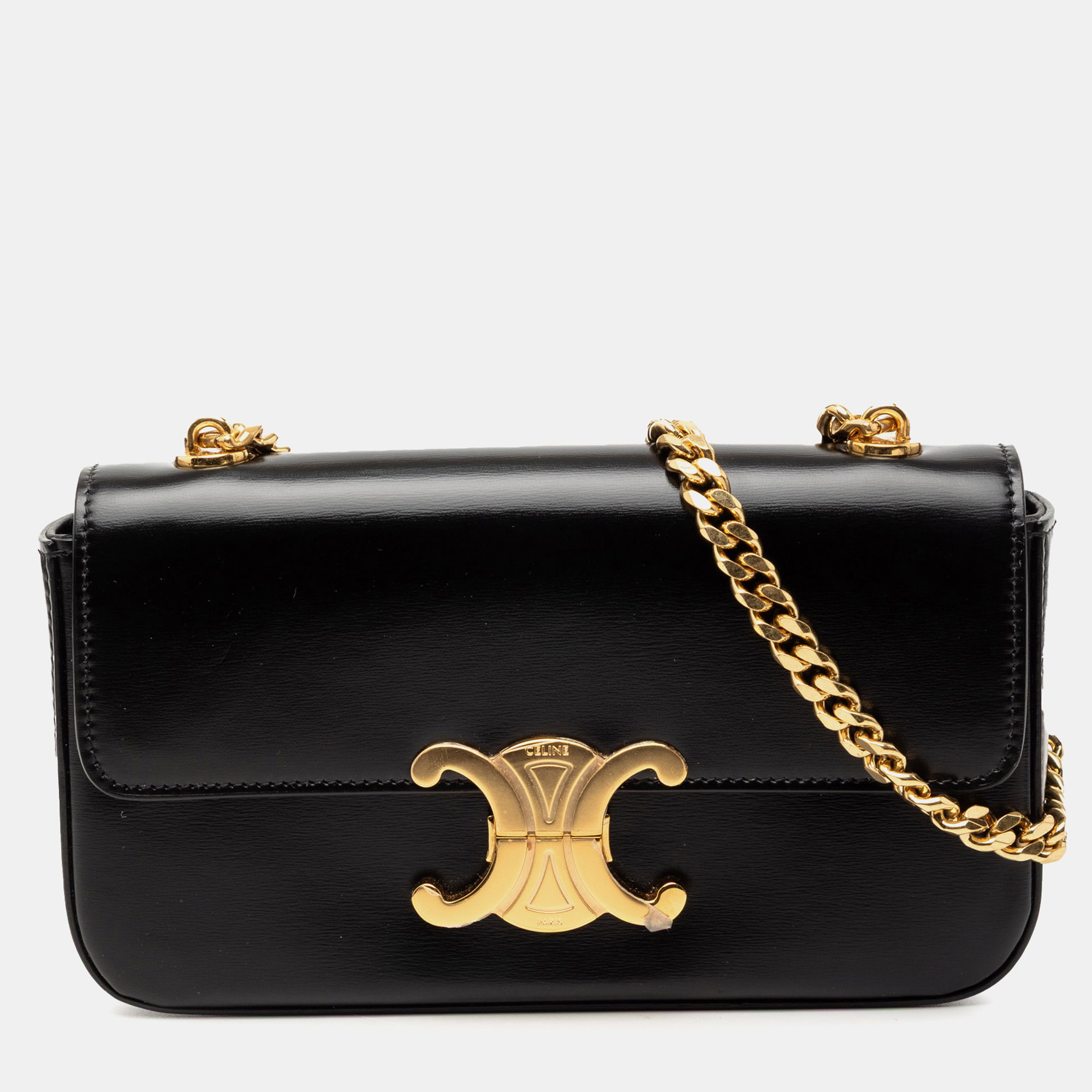 

Celine Black Shiny Calfskin Claude Chain Shoulder Bag