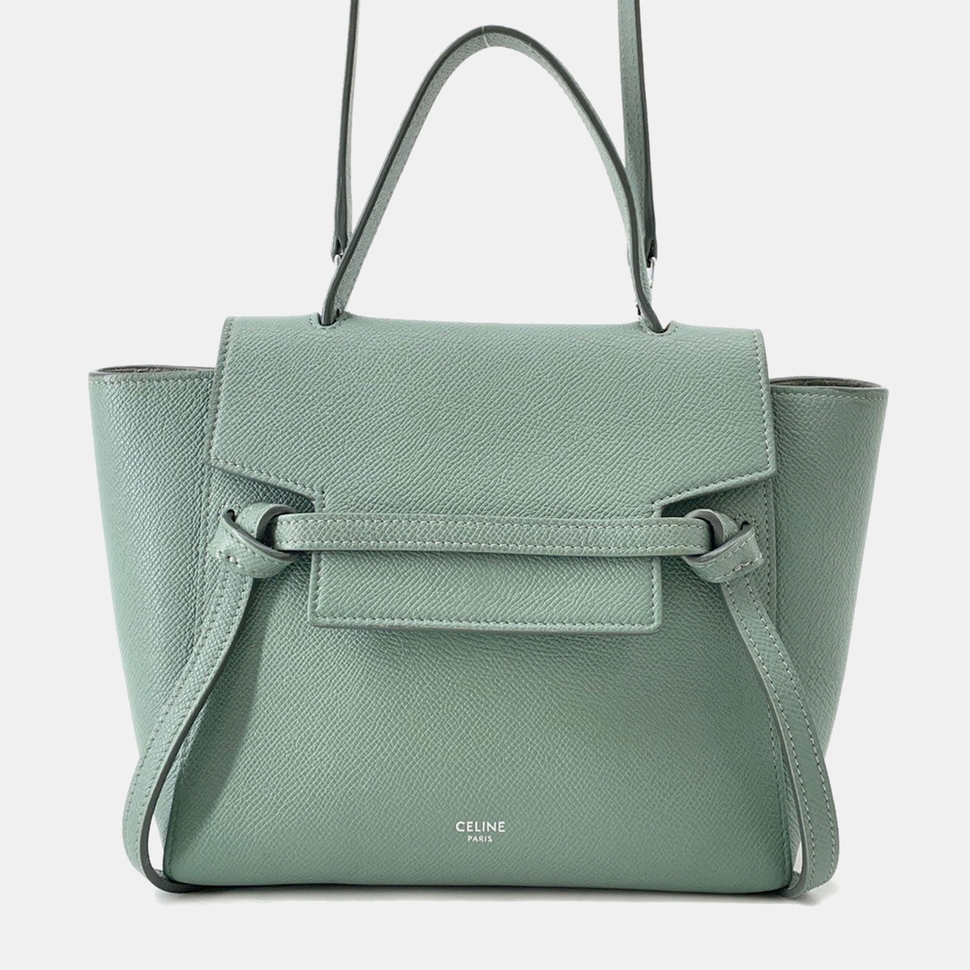 

Celine Belt Nano Green Leather Belt Bag