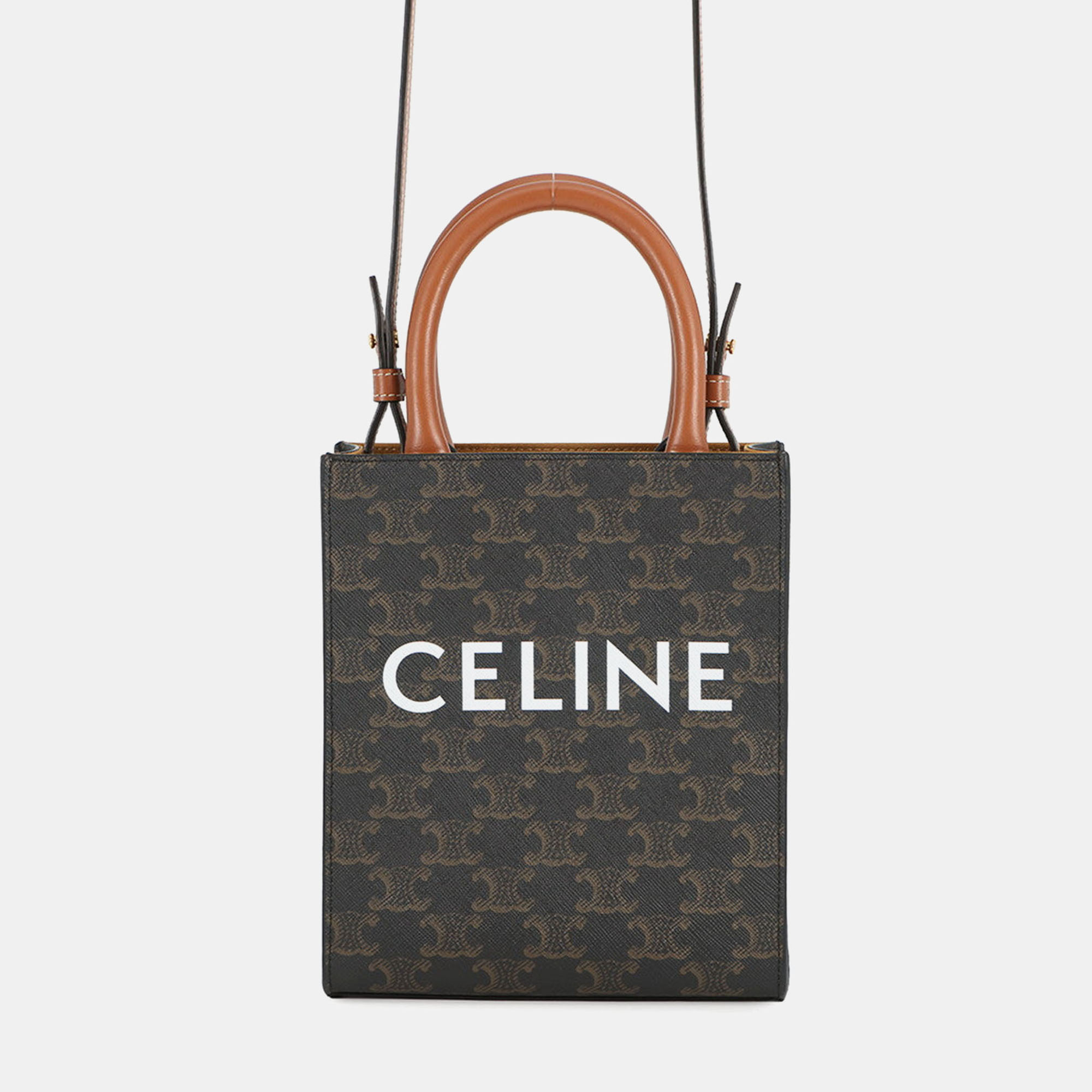 

Celine Triomphe Vertical Hippo Tan Leather Pvc Size Mini
