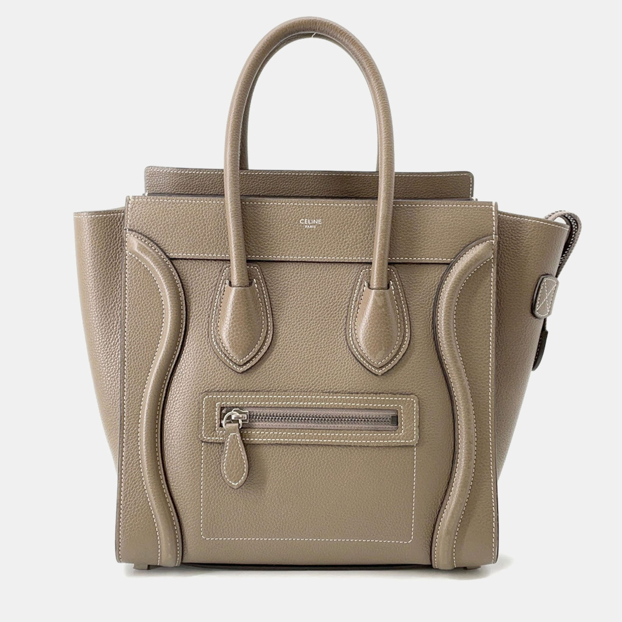 

Celine Luggage Shopper Tote Bag Suri Leather Size Micro, Beige
