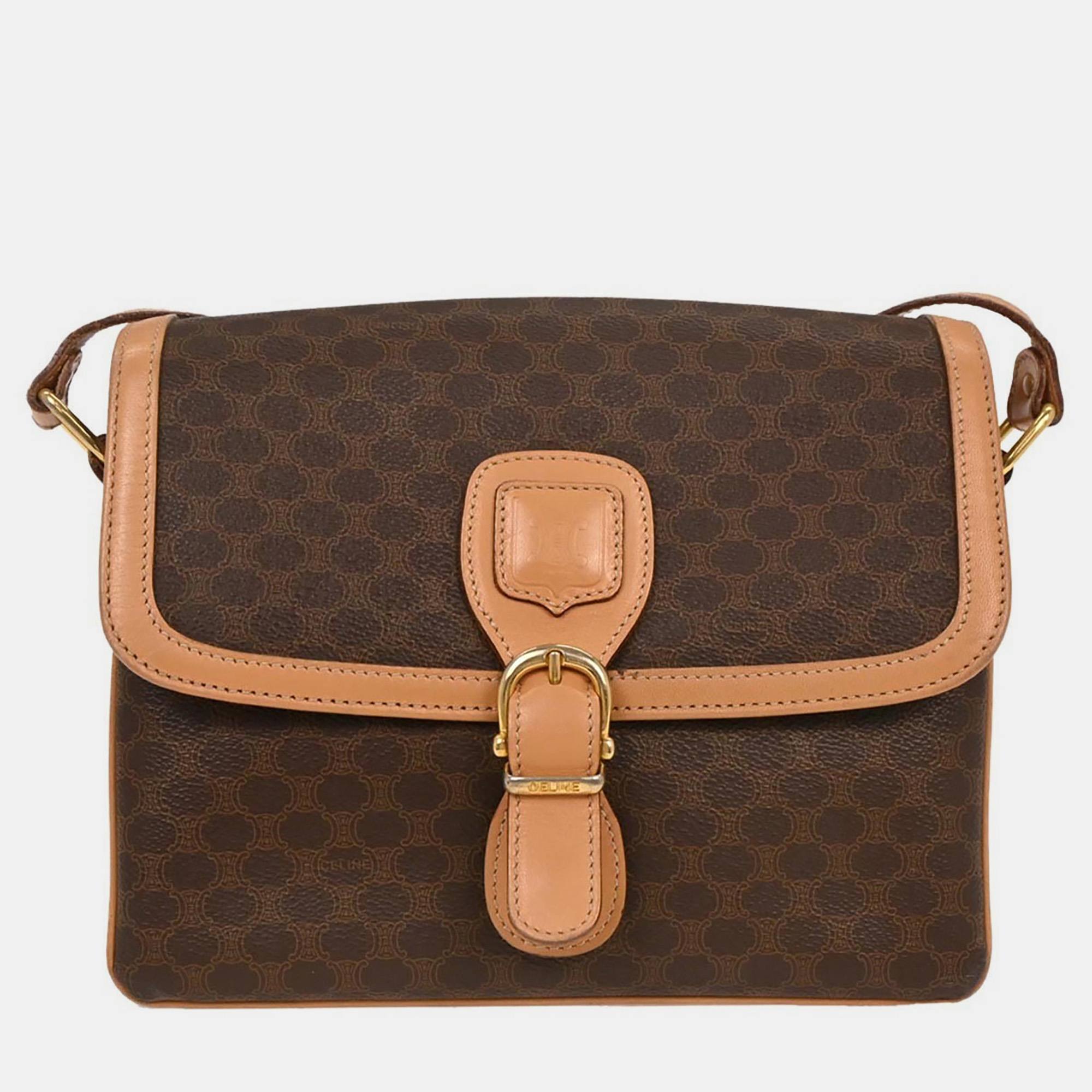 

Celine Brown PVC Macadam Shoulder Bag