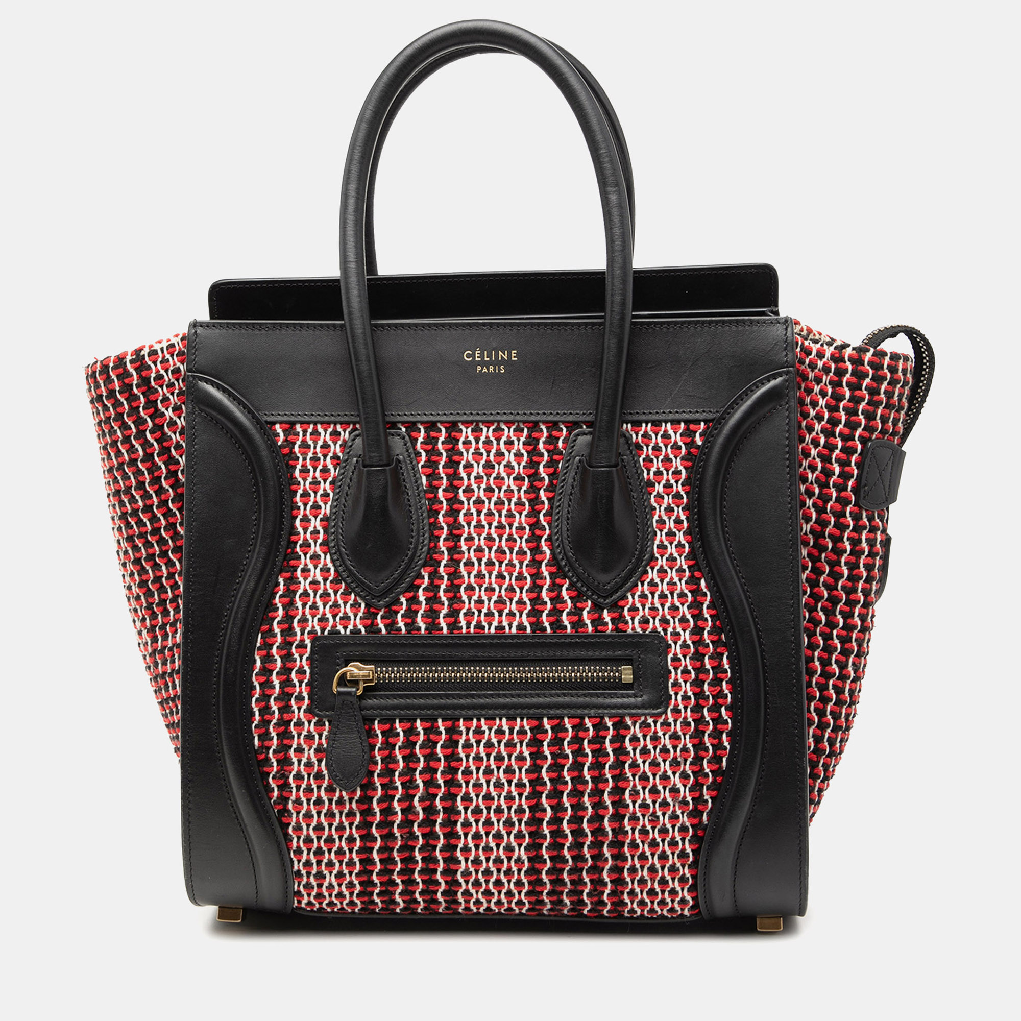 

Celine Black Micro Tweed Luggage Tote