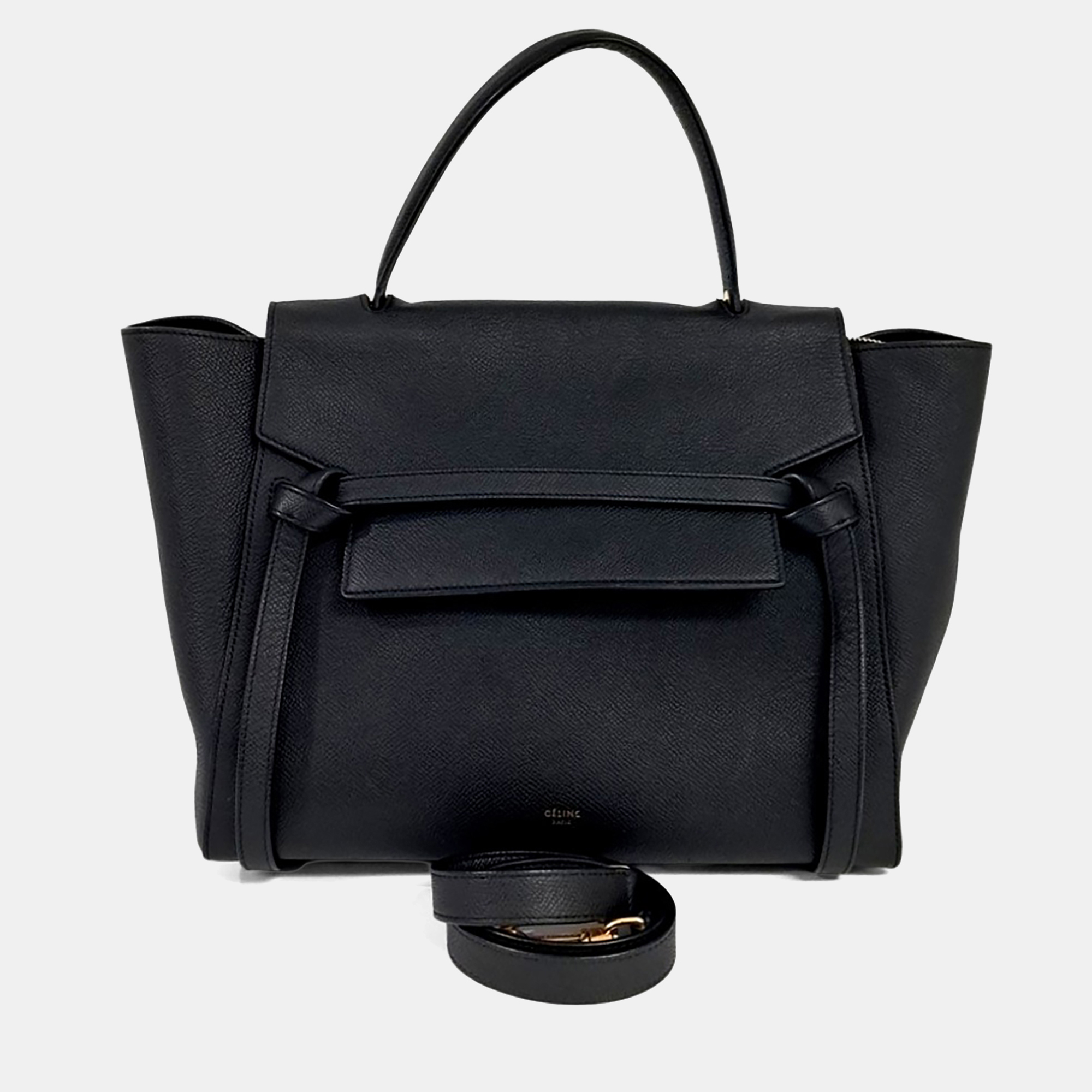 

Celine Black Leather belt bag mini