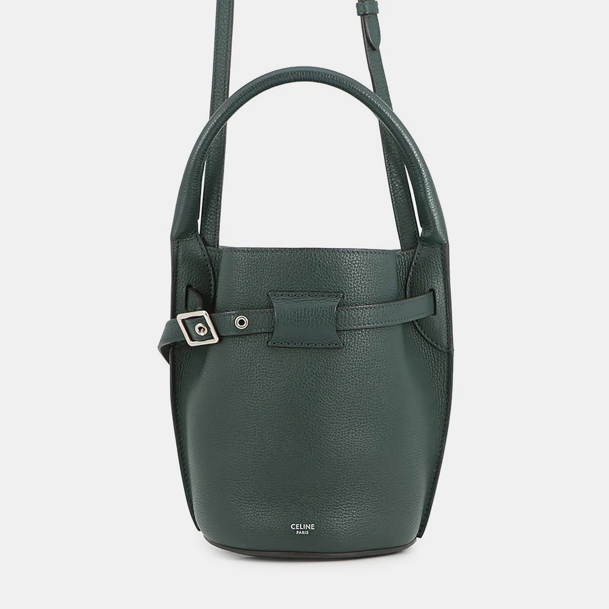 

Celine Big Bag Bucket Dark Green Leather Size Nano