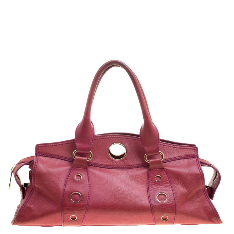 Pre Owned Celine Red Leather Satchel