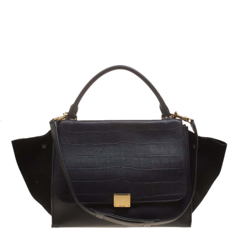 celine black leather bag