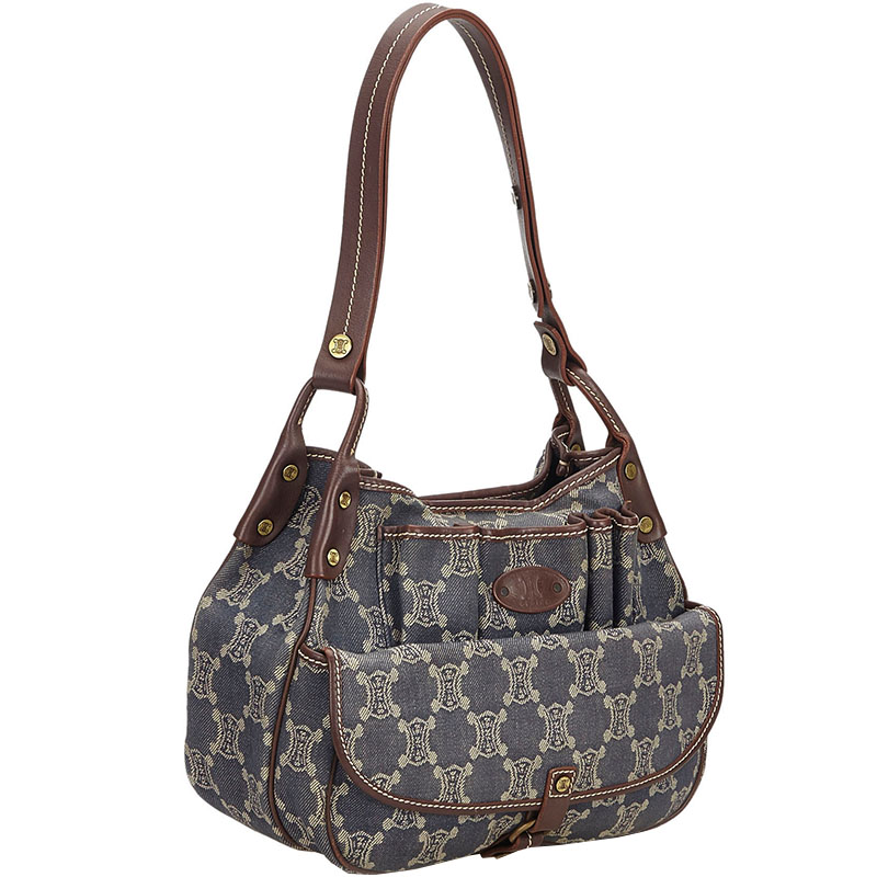 

Celine Blue Macadam Denim and Leather Shoulder Bag