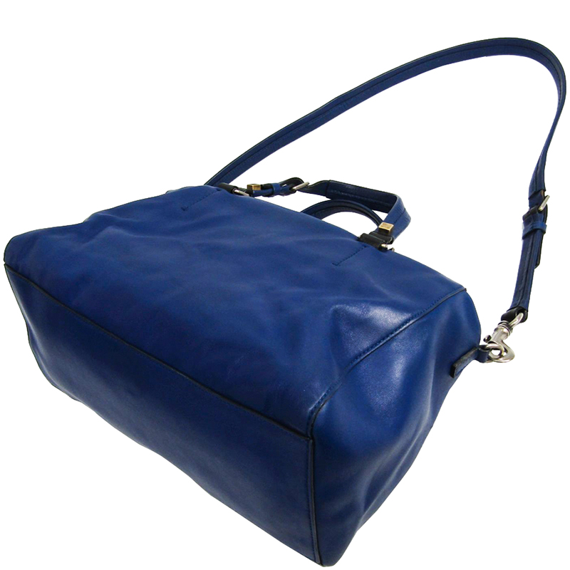 

Celine Navy Blue Leather Satchel Bag