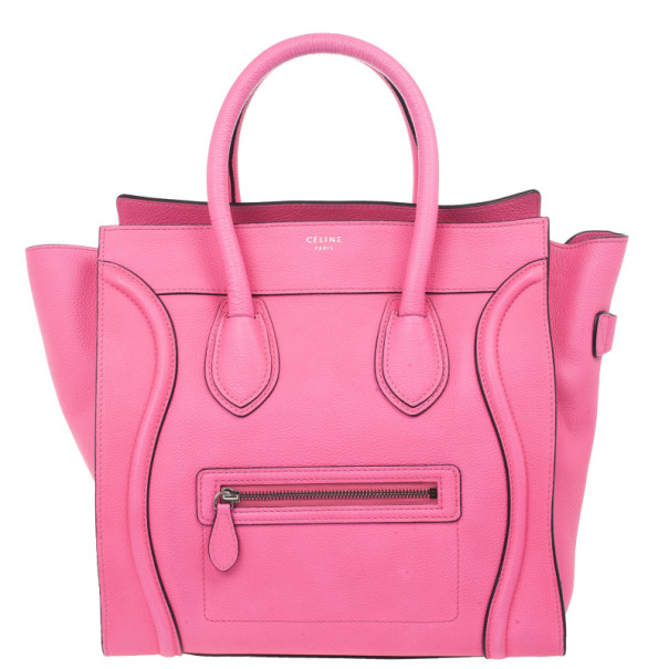 Celine Fluo Pink Mini Luggage Tote