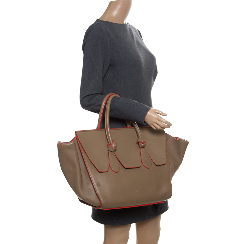

Celine Beige Leather Medium Tie Tote