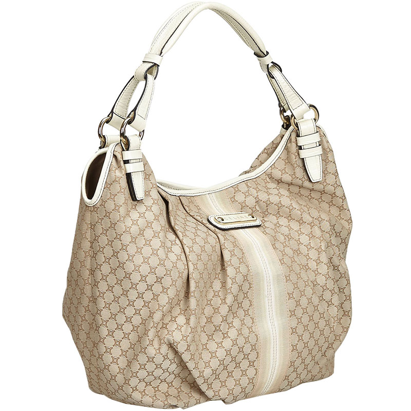 

Celine Light Brown Macadam Jacquard Hobo Bag, Multicolor