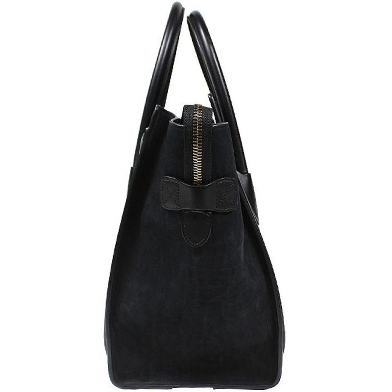 

Celine Black/White Leather Mini Luggage Tote