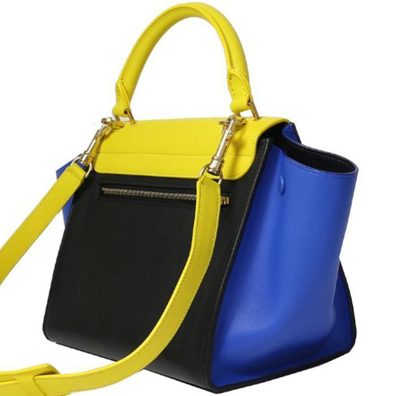 

Celine Tricolor Leather Small Trapeze Bag, Multicolor