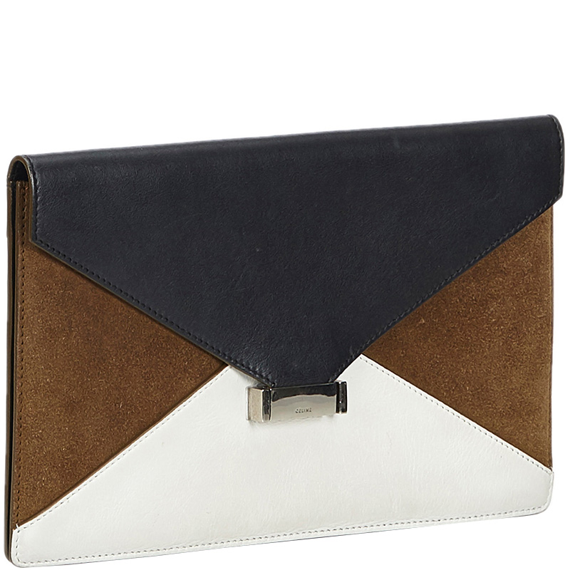 

Celine Multicolor Leather Diamond Clutch Bag