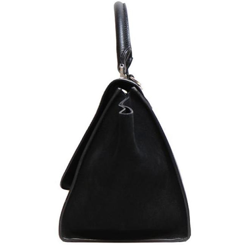 

Celine Black Pebbled Calfskin Leather and Suede Medium Trapeze Bag