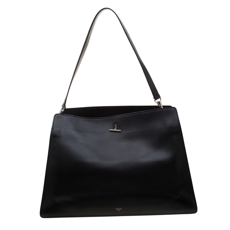 black leather celine bag