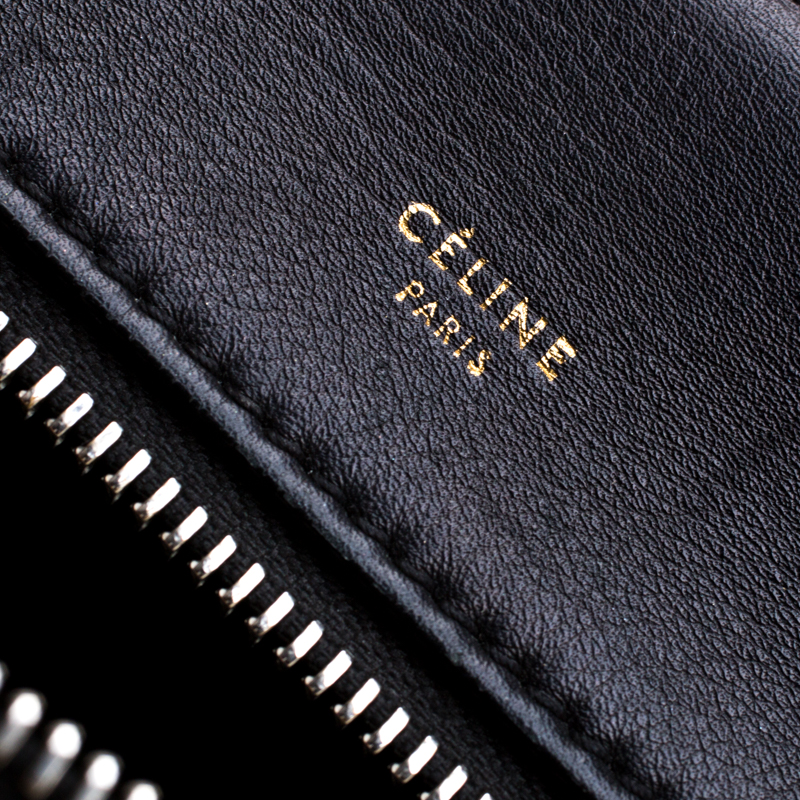 Pre-owned Celine Black/grey Leather And Calf Hair Medium Edge Top Handle Bag In Pink