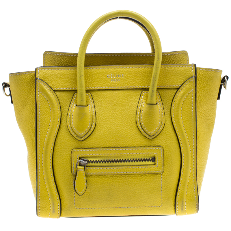 Celine Yellow Leather Nano Luggage Tote Celine | TLC