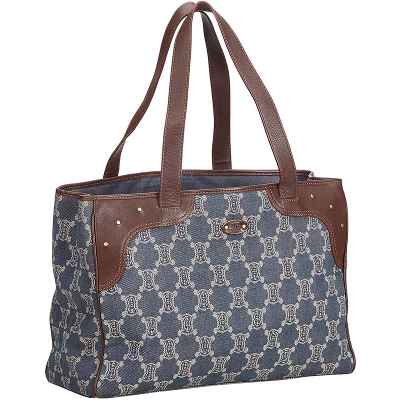 

Celine Blue Macadam Denim Tote Bag