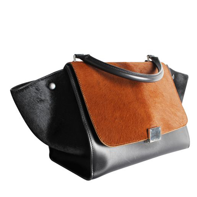 

Celine Brown Calf Hair Leather Trapeze Bag