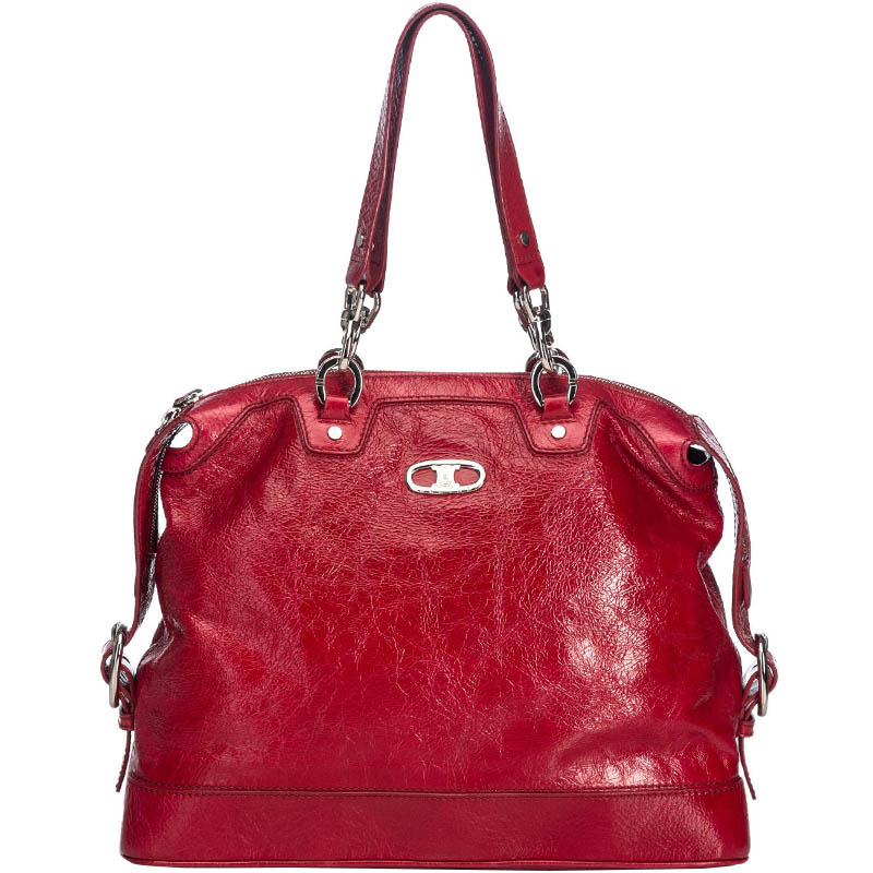 red leather shoulder handbags