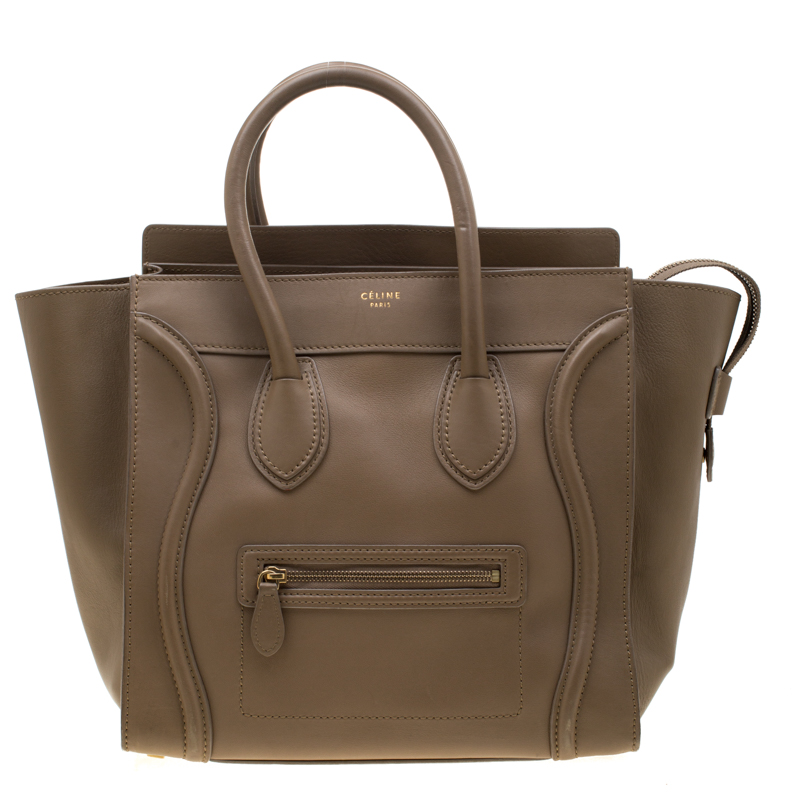 مملوكة مسبقًا Celine Beige Leather Vermillion Mini Luggage Tote