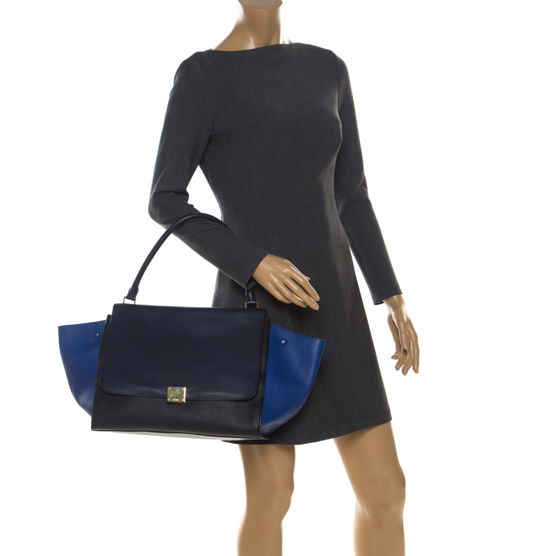 

Celine Tri Color Leather  Trapeze Bag, Multicolor