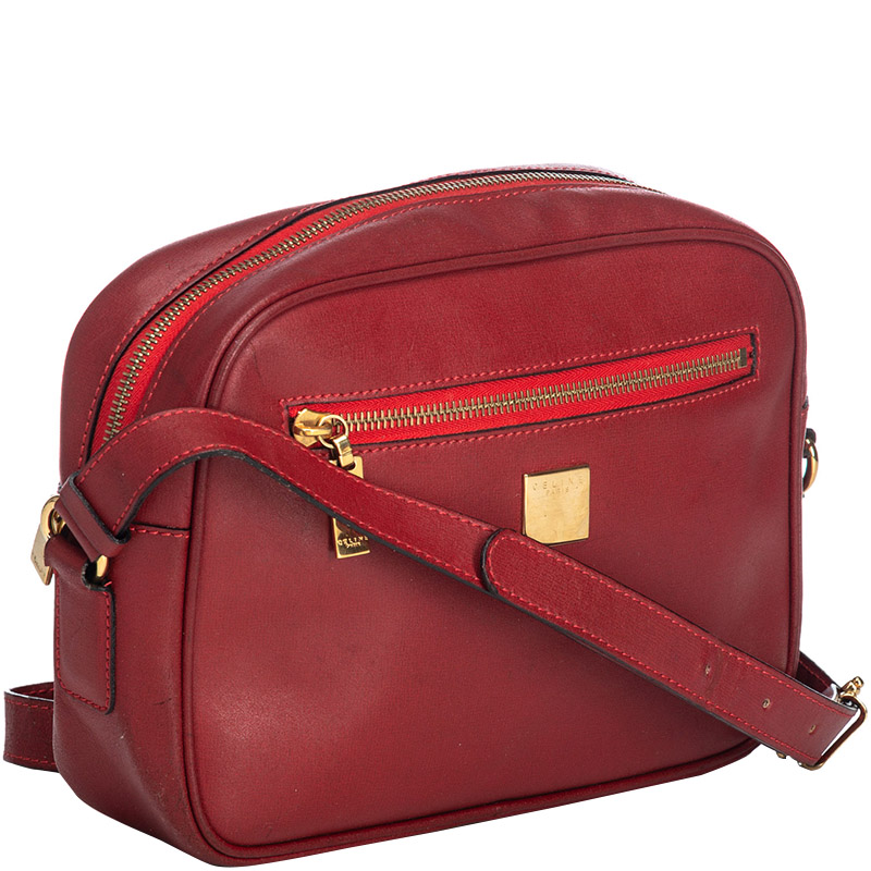 

Celine Red Leather Crossbody Bag
