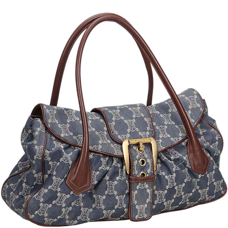 

Celine Blue Macadam Denim Canvas Shoulder Bag