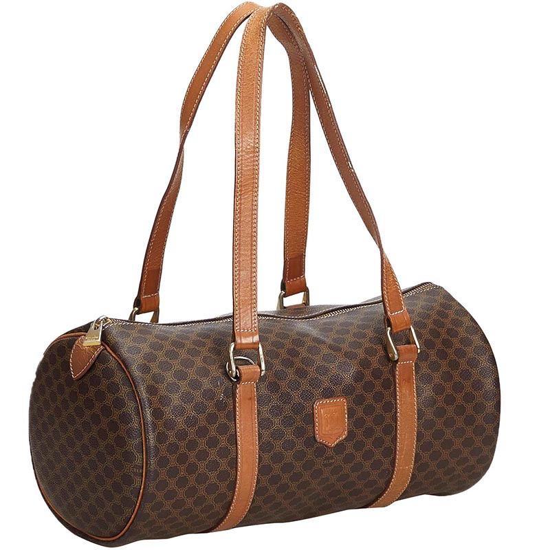 Céline Brown Macadam Coated Canvas Boston Bag - buy at the price of ...