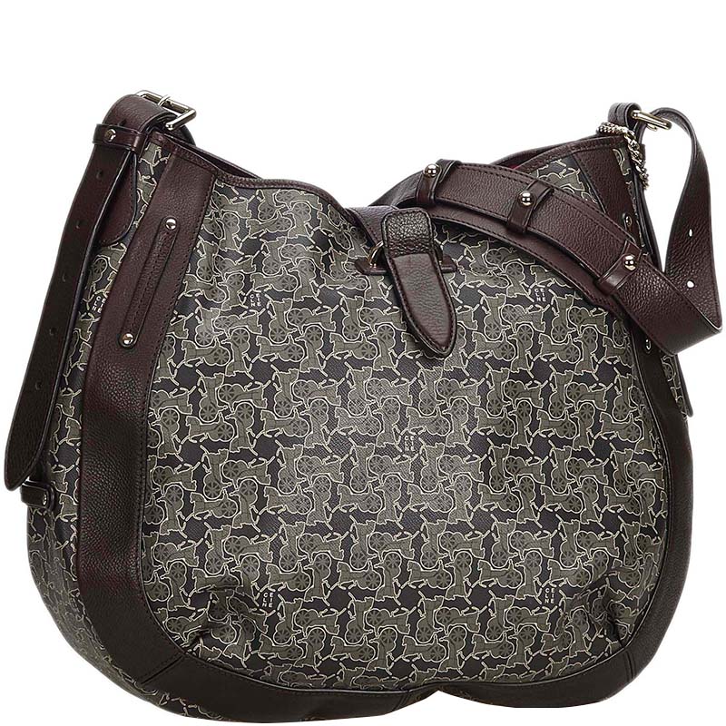 

Celine Gray Macadam Coated Canvas Hobo Shoulder Bag, Grey