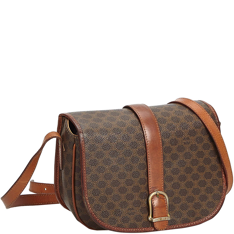 

Celine Brown Leather Macadam Crossbody Bag