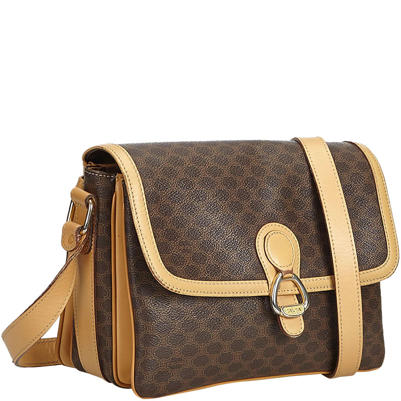 

Celine Brown/Beige PVC Leather Macadam Crossbody Bag