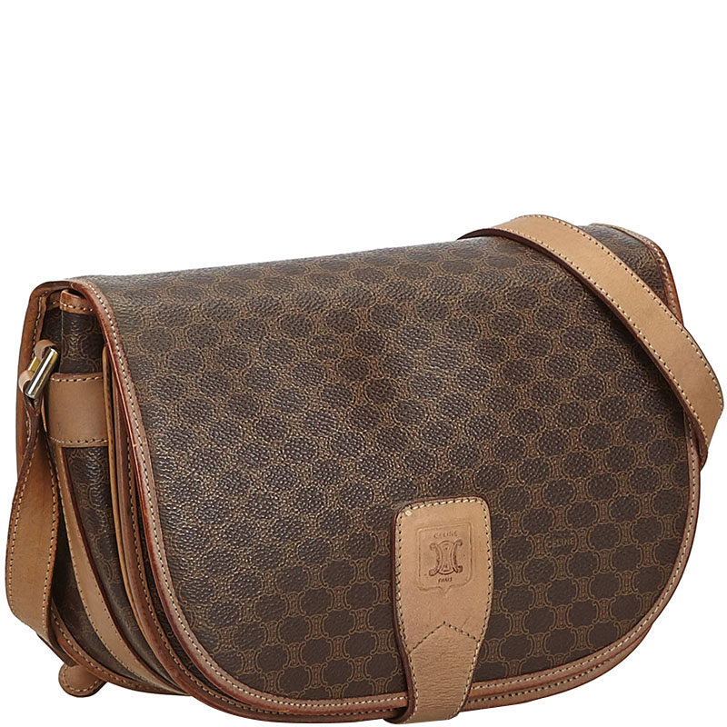 

Celine Brown PVC Leather Macadam Crossbody Bag