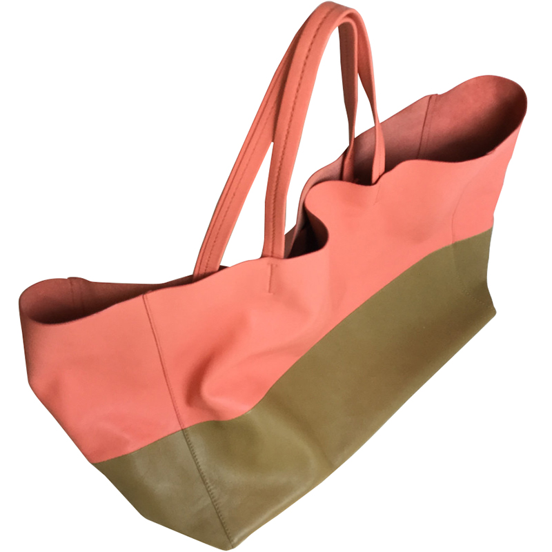 

Celine Bicolor Leather Tote Bag, Multicolor