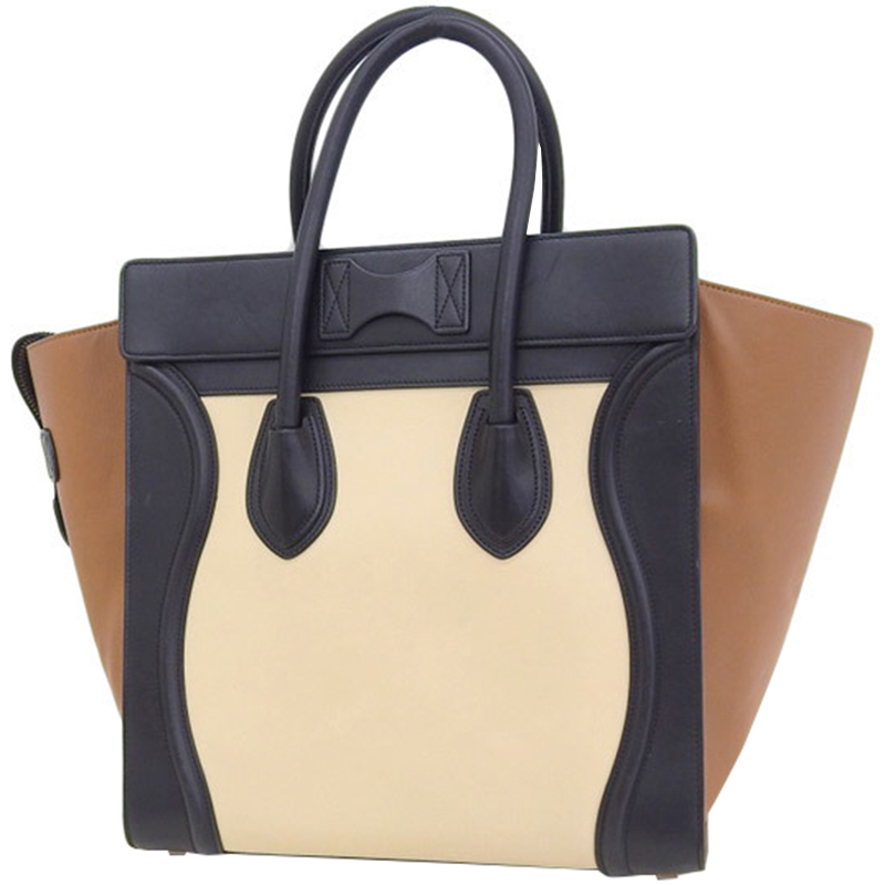 

Celine Tricolor Leather Micro Luggage Tote, Multicolor