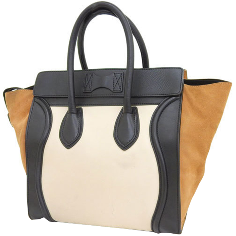 

Celine Tricolor Leather Micro Luggage Tote, Multicolor